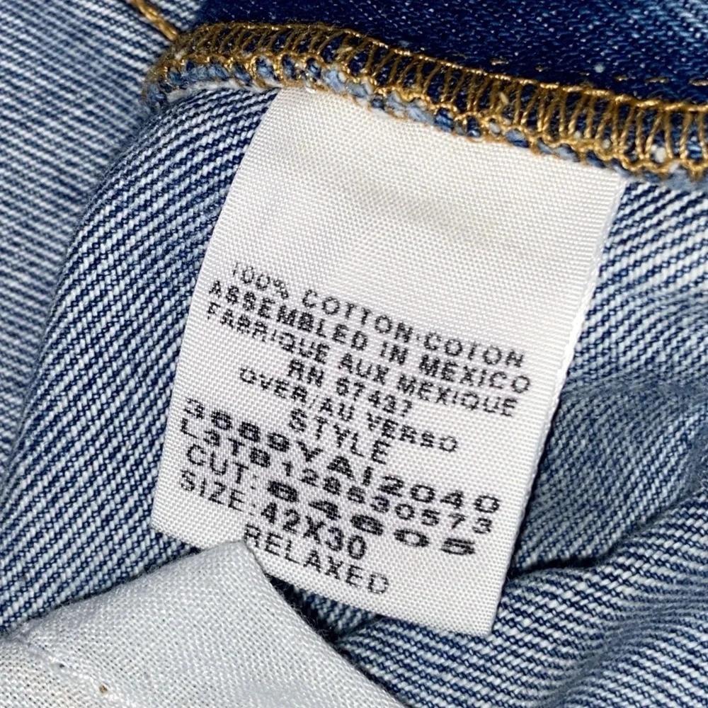 Vintage Polo Jeans Co Ralph Lauren 42x30 Relaxed Fit Blue Denim Jeans